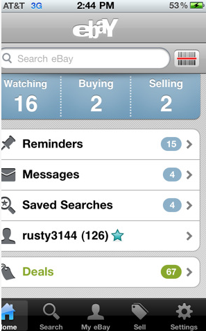 eBay Mobile – Expedient Search On iPhone