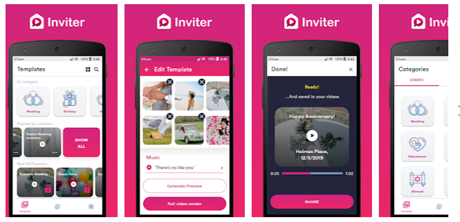 Make a Fabulous Video Invite for guests with “Video Invitation Maker” app of Inviter