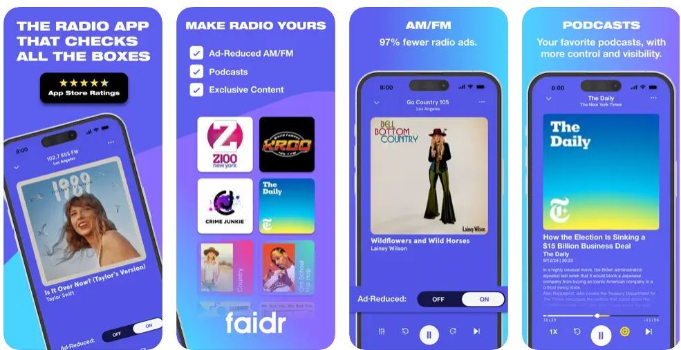 faidr: The Ultimate Ad-Free Radio, Music & Podcast Experience for On-the-Go Listeners